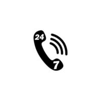 Pictogram voor 24-uurs callcenterdiensten vector