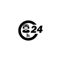 Pictogram voor 24-uurs callcenterdiensten vector