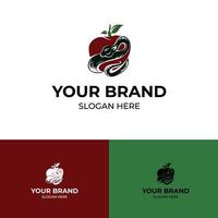 appel en slang-logo voor merkidentiteit vector