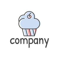 cloud cake logo ontwerp vector