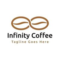 Infinity koffie logo ontwerp vector