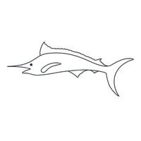 vis met lange uitgestrekte neus doodle illustratie vector