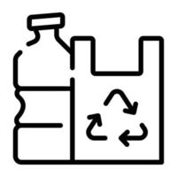 recycling producten hand getekende pictogram ontwerp vector