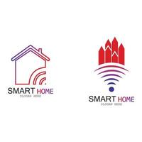 wifi huis vector logo.smart city tech pictogram vector. stad netto logo concept vector