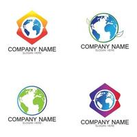 wereld logo ontwerpen vector icon