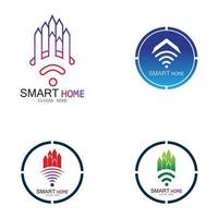 wifi huis vector logo.smart city tech pictogram vector. stad netto logo concept vector