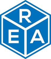 rea brief logo ontwerp op zwarte achtergrond. rea creatieve initialen brief logo concept. rea brief ontwerp. vector