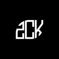 zck brief logo ontwerp op zwarte achtergrond. zck creatieve initialen brief logo concept. zck brief ontwerp. vector