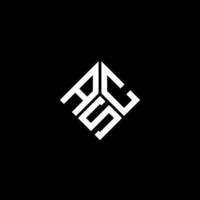 asc brief logo ontwerp op zwarte achtergrond. asc creatieve initialen brief logo concept. asc brief ontwerp. vector