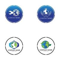 wereld logo ontwerpen vector icon