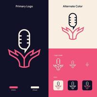 minimalistisch overzicht podcast logo concept vector