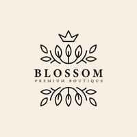 abstract mooi en elegant bloem krans logo concept vector