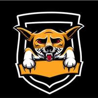 chihuahua-logo esports, spookachtig en dodelijk, verkondigt een team met kracht en rebellie vector