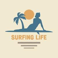 surfen t-shirt ontwerp vector