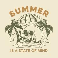 vintage zomerparadijs strand t-shirt ontwerp, zomer is een gemoedstoestand vector