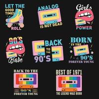 Vintage vector t-shirt met cassettebandje uit de jaren 90