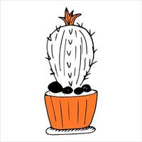 vectorillustratie van schattige cactuskrabbels in potten vector