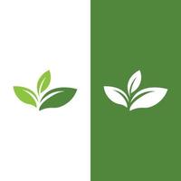 logo's van groene boom blad ecologie vector