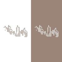 moderne skyline van de stad illustratie in plat ontwerp vector