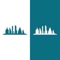 moderne skyline van de stad illustratie in plat ontwerp vector