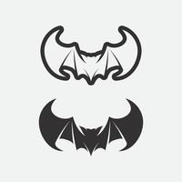 vleermuis logo dier en vector set, vleugels, zwart, halloween, vampier, gothic, illustratie, ontwerp vleermuis icoon