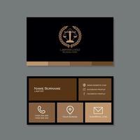 advocaat visitekaartje in zwarte en bruine kleur vector