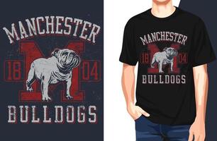 Washington Bulldogs t-shirt. Kan worden gebruikt voor t-shirt print, mok print, kussens, fashion print design, kinderkleding, baby shower, groet en ansichtkaart. t-shirt ontwerp vector