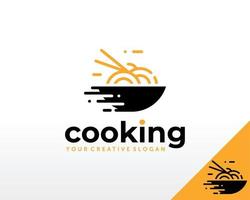 logo-ontwerp voor voedselbezorging. restaurant en koken logo ontwerp vector