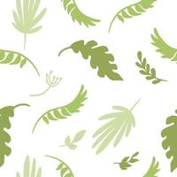 naadloze patroon groene bladeren van de tropen op een witte achtergrond vector