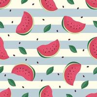 schattig naadloos vectorpatroon met watermeloenplakken vector