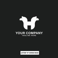 paardenlogo met letter h concept vector