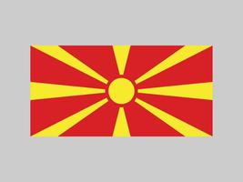 vlag van Noord-Macedonië, officiële kleuren en verhouding. vectorillustratie. vector