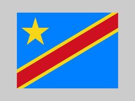 vlag van de democratische republiek congo, officiële kleuren en verhouding. vectorillustratie. vector