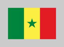 Senegalese vlag, officiële kleuren en verhoudingen. vectorillustratie. vector