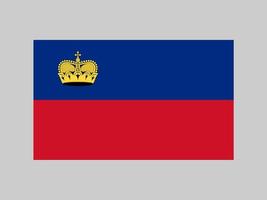 vlag van liechtenstein, officiële kleuren en verhoudingen. vectorillustratie. vector