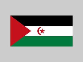 vlag van de sahrawi arabische democratische republiek, officiële kleuren en verhouding. vectorillustratie. vector