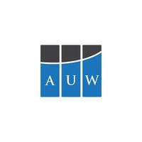 auw creatieve initialen brief logo concept. auw letter design.auw letter logo ontwerp op zwarte achtergrond. auw creatieve initialen brief logo concept. auw letterontwerp. vector