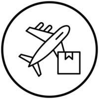 pictogramstijl vliegtuigbezorging vector