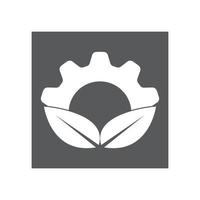versnelling blad logo vector