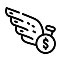 cash winst lijn pictogram vectorillustratie vector