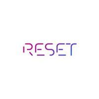 reset vector logo, lijn letters ontwerp