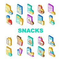 snacks eten en drinken collectie iconen set vector