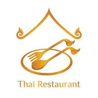 Thais restaurant op het dak logo vector ontwerp