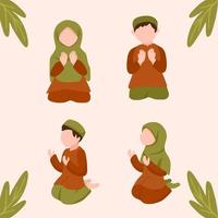 moslim kind bidden set collectie vector
