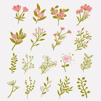 platte blad set collectie vector