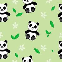 schattige panda naadloze patroon achtergrond, cartoon panda beren vectorillustratie, creatieve kinderen voor stof, inwikkeling, textiel, behang, kleding.