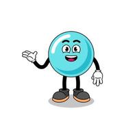 bubble cartoon met welkom pose vector