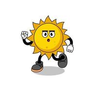 rennende zon mascotte illustratie vector