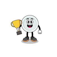 cartoon mascotte van bord met een trofee vector