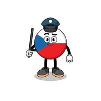 cartoon illustratie van de Tsjechische politie vector
